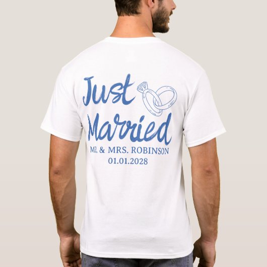 Custom Mr. & Mrs. Matching Shirt for Newlyweds Tシャツ (裏面)