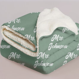 Custom Mr & Mrs Newlywed Blanket for Bride & Groom シェルパブランケット