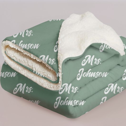 Custom Mr & Mrs Newlywed Blanket for Bride & Groom シェルパブランケット