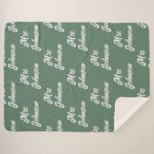 Custom Mr & Mrs Newlywed Blanket for Bride & Groom シェルパブランケット (正面(横))