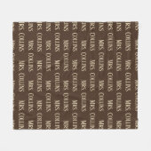 Custom Mrs & Mr Blanket, Wedding Gift for Hubby フリースブランケット (正面(横))