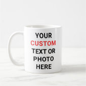 Custom Mug | Add Text, Photo, Logo or Design Here  コーヒーマグカップ (左)