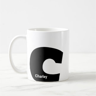 Custom mug monogram initial letter modern minimal コーヒーマグカップ