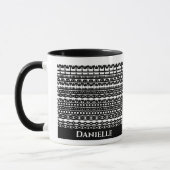 Custom Mug with Hidden Text in Geometric Pattern マグカップ (左)