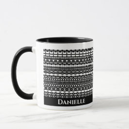 Custom Mug with Hidden Text in Geometric Pattern マグカップ