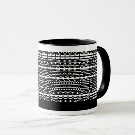 Custom Mug with Hidden Text in Geometric Pattern マグカップ (正面右)