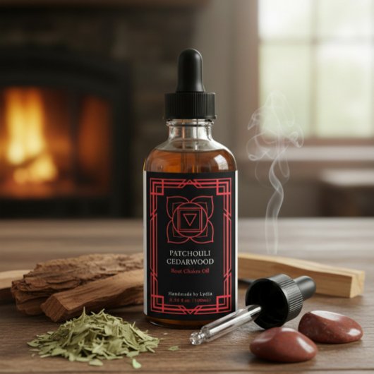 Custom Muladhara Root Chakra Essential Oil Label ワインラベル