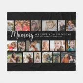 Custom Mummy 18 Photo Collage フリースブランケット (正面(横))
