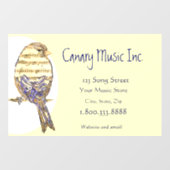 Custom Music & Bird Business Card ウィンドウサイン (シート)