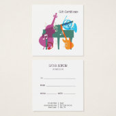 Custom Music Lessons Gift Certificate (正面&裏面)