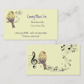 Custom Music Notes & Bird Music Business 名刺 (正面/裏面)