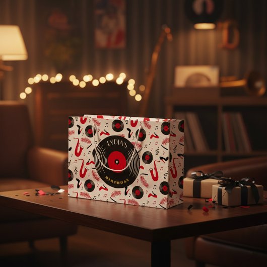 Custom Music Theme Birthday Large Paper Bag ラージペーパーバッグ