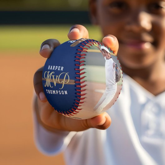 Custom MVP Player Sports Photo Collage Keepsake 野球ボール