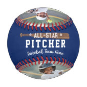 Custom MVP Player Sports Photo Collage Keepsake 野球ボール (裏面)