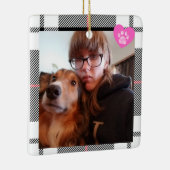 Custom My Bestie has Four Paws Chirstmas  セラミックオーナメント (右)