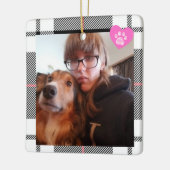 Custom My Bestie has Four Paws Chirstmas  セラミックオーナメント (左)