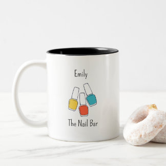 Custom Nail Bar Mug with Business Name and Colorfu ツートーンマグカップ