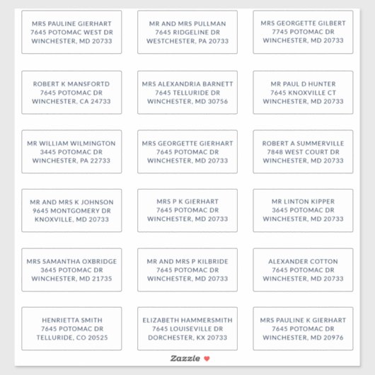 Custom Name 18 Shipping Large Address Labels シール (シート)