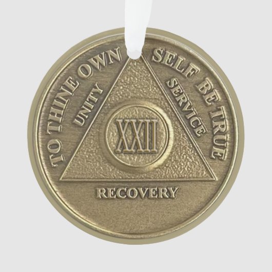 Custom Name | 22 Year Sober Anniversary Medallion オーナメント (正面)