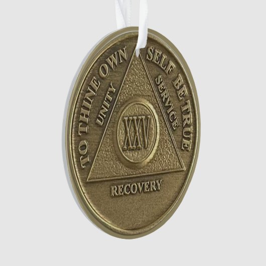 Custom Name | 25 Year Sober Anniversary Medallion オーナメント (正面)