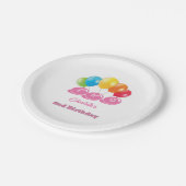 Custom Name 2nd Birthday Girl ペーパープレート (アングル)