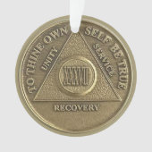 Custom Name | 37 Year Sober Anniversary Medallion オーナメント (正面)