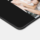 Custom Name 4 Photo Collage Personalized Black デスクマット (コーナー)