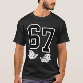 CUSTOM NAME - 67 Six Seven Slang Funny MEME Tシャツ (正面)
