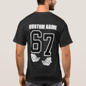 CUSTOM NAME - 67 Six Seven Slang Funny MEME Tシャツ (裏面)