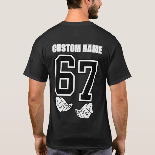 CUSTOM NAME - 67 Six Seven Slang Funny MEME Tシャツ (裏面)
