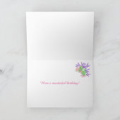 Custom Name 75th Birthday with Summer Flowers Card シーズンカード (内部)