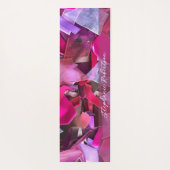 Custom Name Abstract 3D Effect Pink Red Ribbon ヨガマット (裏面)