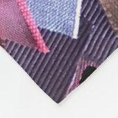 Custom Name Abstract Pink Purple Stripe Maximalist フリースブランケット (角)
