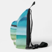 Custom Name Abstract Watercolor Ocean Horizon Art  スリングバッグ (右)