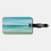 Custom Name Abstract Watercolor Ocean Horizon Art ラゲッジタグ (裏面横)