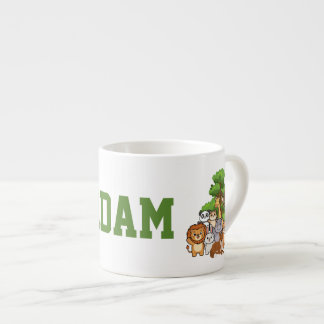 Custom Name Adam Safari Animals Espresso Mug エスプレッソカップ