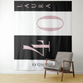 Custom Name & Age Banner Black Pink White Birthday タペストリー (インサイチュ)