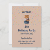 Custom Name Age Birthday Party Teddy Bear Invitati 招待状 (裏面)