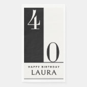 Custom Name & Age Black and White Birthday (正面)