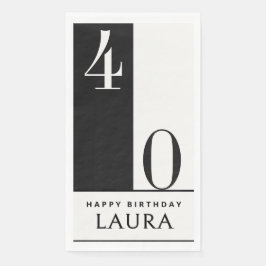 Custom Name & Age Black and White Birthday