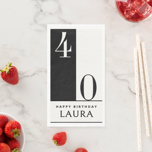 Custom Name & Age Black and White Birthday (インサイチュ)