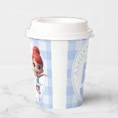 Custom Name & Age Reusable Blue Ballerina Birthday 紙コップ (右)