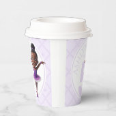 Custom Name & Age Sustainable Purple Ballerina 紙コップ (右)