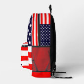 Custom Name American Flag Football Boys Backpack プリントバックパック (右)