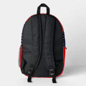 Custom Name American Flag Football Boys Backpack プリントバックパック (裏面)