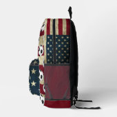 Custom Name American Flag Soccer Boys Backpack プリントバックパック (右)