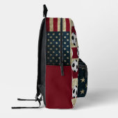 Custom Name American Flag Soccer Boys Backpack プリントバックパック (左)