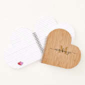 Custom Name and Monogram Heart Shaped Spiral ノートブック (内部)
