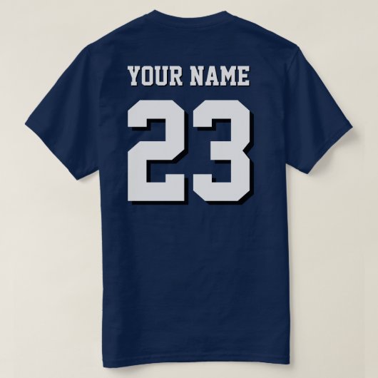 Custom Name and Number Jersey Sports Tシャツ (デザイン裏面)