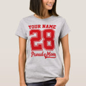 Custom Name and Number Shirt, Proud Mom Tシャツ (正面)
